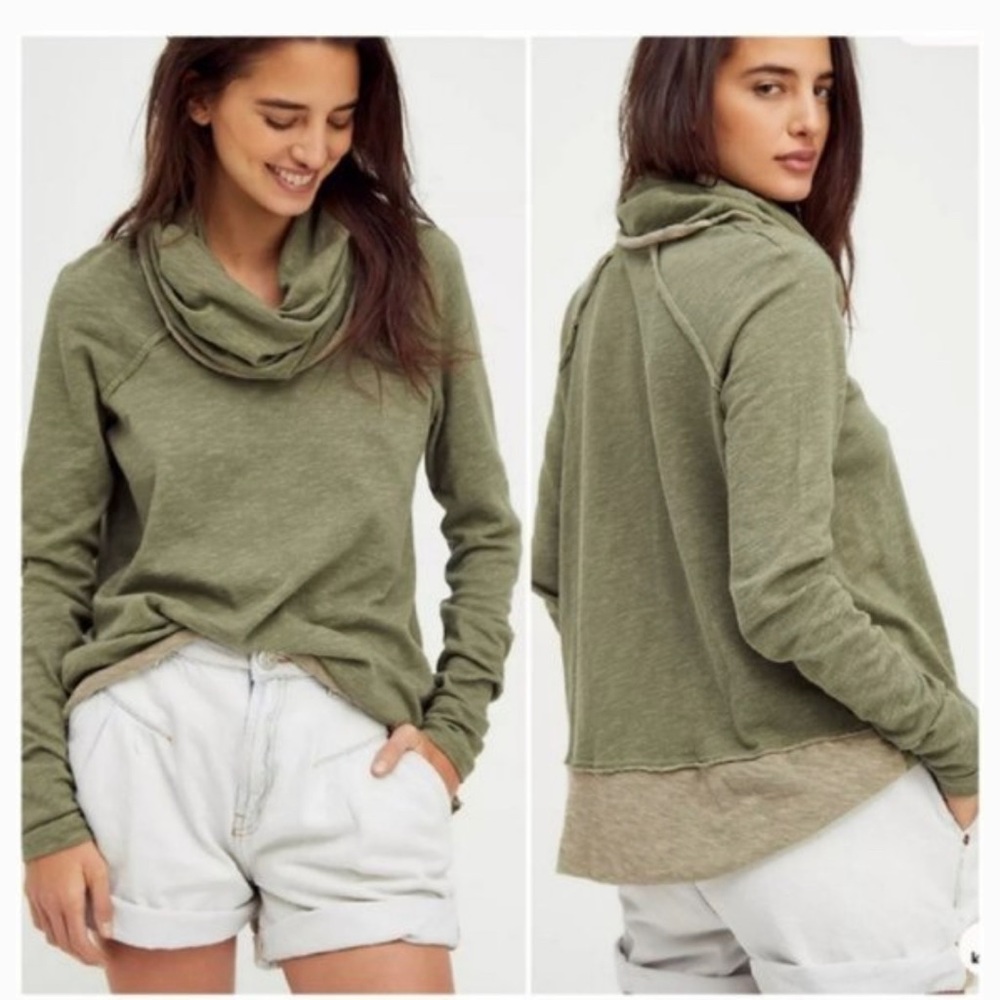GREEN FP Beach Cocoon Cowl neck One size (med/large)
